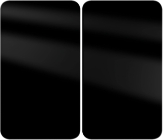 WENKO Herdabdeckplatte Universal Mod. Schwarz, höhenverstellbar für alle Herdarten, Schneidebrett und Spritzschutz, Glas, 30x52 cm, 2-teilig