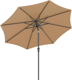 Songmics Sonnenschirm mit UV-Schutz bis UPF 50+, knickbar, Metall / Polyester taupe, Ø 3 x 2,52 m