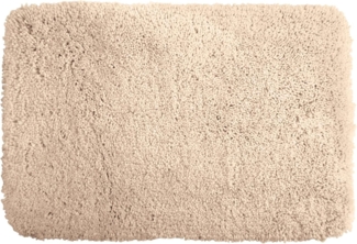 Spirella Badteppich Badematte Duschvorleger Mikrofaser Hochflor | flauschig | rutschhemmend | geeignet für Fußbodenheizung | 60x90 cm | Beige Sand
