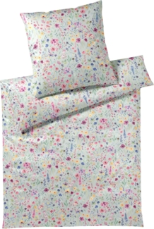 elegante Mako Jersey Bettwäsche Mix-up blassgrün | 155x220 cm + 80x80 cm