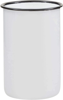 Ib Laursen - Becher Zahnputzbecher Emaille Weiß Schwarzer Rand 0409-11 Vintage