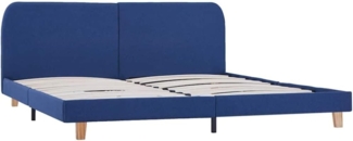 vidaXL Bettgestell ohne Matratze Blau Stoff 150x200 cm 281059