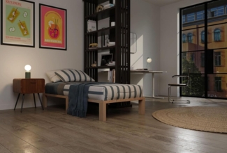 Gigapur Massives Holzbett G56 inkl. Lattenrost und Matratzenbügeln, Liegefläche 100x200 cm (11333)