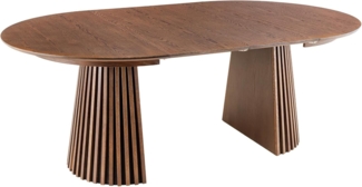 riess-ambiente Esstisch VALHALLA WOOD 120–200cm Eiche smoked braun – ausziehbar, Massivholz (Einzelartikel, 1-St), 3 Größen einstellbar, rustikaler Look, robuster Holztisch, 4-8 Pers.