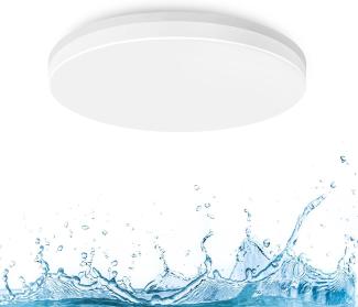 LVWIT 18W LED runde Deckenlampe, IP65 wasserdichte Badlampe,4000K Neutralweiße Deckenleuchte,1800lm Lampe,geeignet für Badezimmer Küche Wohnzimmer Balkon,Ø280mm