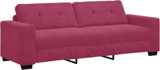 vidaXL 3-Sitzer Sofa mit Kissen Weinrot Samt 4105138