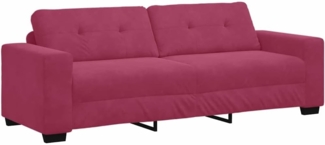 vidaXL 3-Sitzer-Sofa mit Kissen Weinrot Samt 4105138