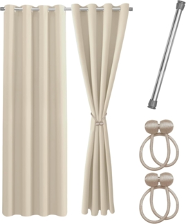 Cozyor Verdunkelungsvorhang Set mit 2x Vorhang + 2x Magnethalter + wahlweise mit Stange, Ösen (2 St), verdunkelnd, Mikrofaser Polyester