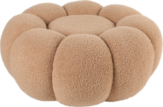 Pouf BEAUFORT Bouclé Hellbraun 60 cm 60 cm 27 cm