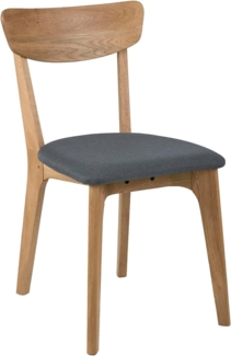 AC Design Furniture Tanner Esszimmerstühle 2er Set, B: 45 x T:49 x H: 84 cm, Eiche/dunkelgrau, Eiche/Stoff, 2 Stk