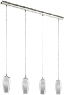Eglo 96344 Hängeleuchte FARSALA G9 4X3W H:110cm L:97,5cm Rauchglas schwarz-transparent, klar