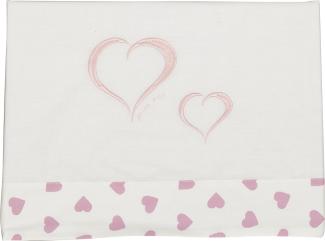 Happy Way Bettwäscheset für Kinderbett mit Herzen, Rosa