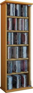 VCM CD-Regal Holz CD DVD Stand Regal Schrank Vetro Glastür