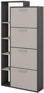 Vicco Schuhkipper Orlando, Anthrazit/Greige, 80 x 166.1 cm mit 4 Fächern