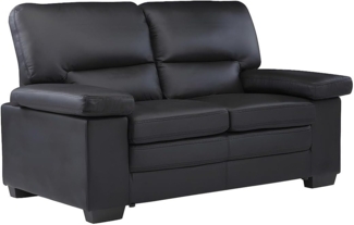 Vente-unique - Ledersofa 2-Sitzer - Büffelleder - Schwarz - MIMAS