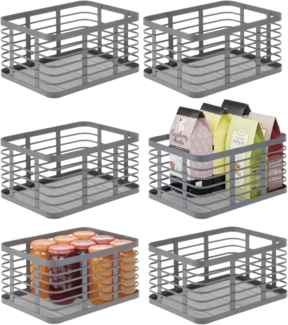 mDesign Allzweckkorb Aufbewahrung Drahtkorb Organizer 6er-Set Metall Grau