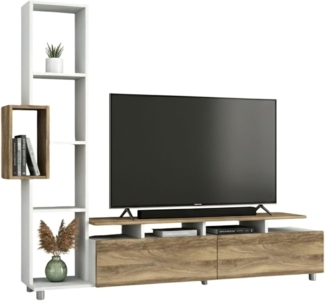 Dmora Wandregal Derufin 160 x 29,5 x 166,7 cm Weiß 8 Regale