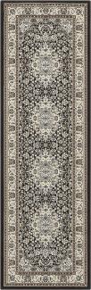 Orientalischer Kurzflor Teppich Skazar Isfahan Creme Braun - 80x250x0,9cm