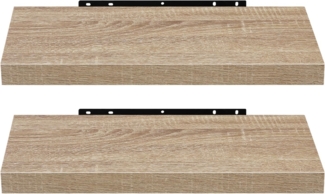 EUGAD Wandregal Wandboard 2er Set Hängeregal Holz Board Modern Eiche Gelb 60 x 22,9 x 3,8 cm 0116QJ-2