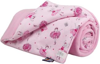 Kaarsgaren Kinderwagendecke für Winter, Größe 70x100 cm, Farbe: Rosa/Ballerinas, doppelseitig Kuscheldecke, Babydecke, Erstlingsdecke, Krippe Decke (Rosa/Ballerinas)