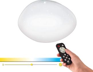 Eglo 98227 Flackerfreie LED Deckenleuchte SILERAS-A mit Kristallen in weiß Ø45cm H:8cm