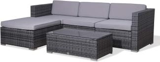 SVITA CALIFORNIA Polyrattan Lounge Rattan Set Sofa Garnitur Gartenmöbel grau