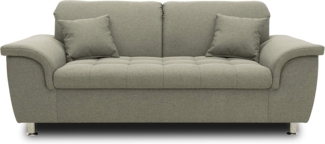 DOMO Collection Sofa Franzi, 2-Sitzer Couch, 2er Garnitur mit Nackenfunktion, Polstergarnitur, grau-braun, 190 x 105 x 81 cm
