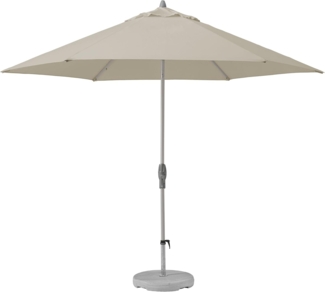 Suncomfort by Glatz Sonnenschirm Shell-Turn, off grey, 330 cm rund, Gestell Aluminium, Bespannung Polyester, 7.1 kg