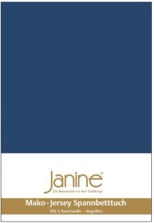 Janine Mako-Jersey Spannbetttuch Spannbettlaken 100% naturreine Baumwolle 90-100cm x 190-200cm 82 marine