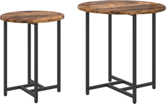 vidaXL Beistelltische 2 Stk. Räuchereiche Holz und Metall 869698