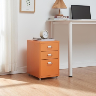 Rollcontainer Kökar mit 3 Schubladen 48x28x41 cm Orange [en. casa]