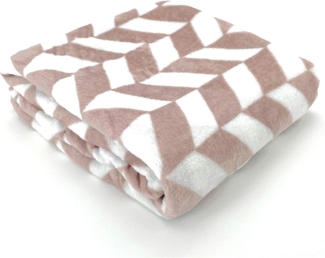 Wohndecke Soft Flanell Kuscheldecke Chevron Raute 150x200, heimtexland, super weich I wärmend I leicht I Allergiker geeignet