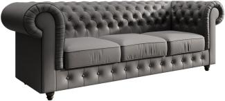 Chesterfield Sofa Hermine (Kunstleder) Grau