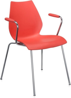 Kartell Maui Büro stuhl mit Armlehnen, Purpurrot, 2er Set