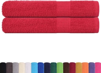 vidaXL Handtücher 2 Stk. Rot 100x200 cm 360 g/m² 100% Baumwolle 136938