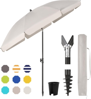 Sekey Sonnenschirm Ø160 cm Sonnenschirm UV50+ Balkonschirm mit Tragetasche und Bodenhülse, LxB: 160,00x160,00 cm, Neigungswinkel und Höhe verstellbar,für Balkon, Garten, Terrasse