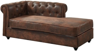 Vente-unique - Chesterfield-Recamiere rechtsseitig - Microfaser - Vintage-Leder-Look - SHIREL