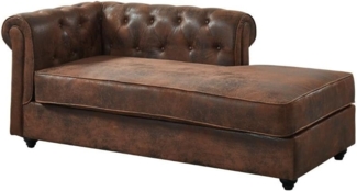 Vente-unique - Chesterfield-Recamiere rechtsseitig - Microfaser - Vintage-Leder-Look - SHIREL