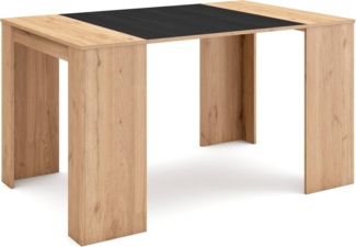 Skraut Home | Ausziehbarertisch | Multifunktionaler ausziehbarer | 140 | Für 6 Gäste | Esszimmertische | Moderner Stil | Eiche Schwarz