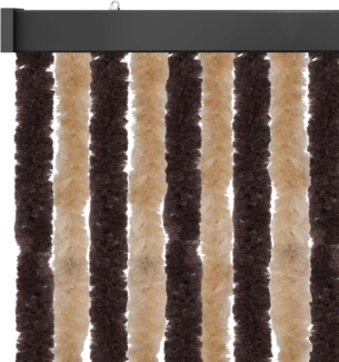 Flauschvorhang 100x220cm ( Beige-Braun ), perfekter Insekten- und Sichtschutz für Ihre Balkon- und Terrassentür, viele Farben