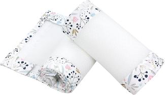 TupTam Gitterstäbe Schutz Netz Babybett Nestchen 3D Mesh 2er Pack, Farbe: Vogelbeere, Größe: ca. 128 x 30 cm (für Babybett 140x70)