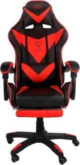 Trisens Gaming Stuhl mit Sportsitz, Kunstleder, Schwarz/Rot