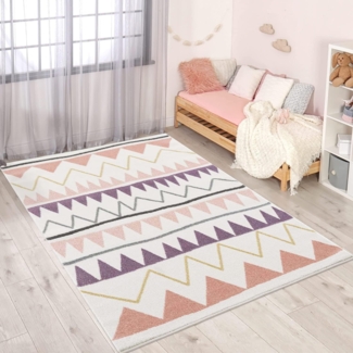 Carpet City Kinderteppich Anime9382, rechteckig, Höhe: 11 mm, Spielteppich, Zickzack, Weicher Flor, Pflegeleicht, Kinderzimmer