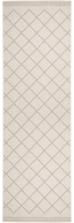 NORTHRUGS In- und Outdoor Teppich Corsica 80x250 cm - Wendeteppich Wetterfest Modern Geometrisches Muster Läufer für Balkon Terrasse Garten Wintergarten Wohnzimmerteppich Wasserfest in Grau Creme