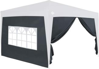 DEUBA Seitenwände Pavillon 3x6 m Capri Faltpavillon Partyzelt Gartenzelt Seitenteile anthrazit Polyester