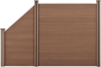 WPC Gartenzaun mit Schrägelement 183x277 cm braun [neu. holz]