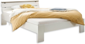 NIZZA Futonbett 140x200 cm - Minimalistisches Jugendzimmer Bett in Weiß - 145 x 73 x 213 cm (B/H/T)