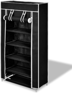 Schuhschrank Schuhablage 5 Schicht 58 x 28 x 106 cm Schwarz