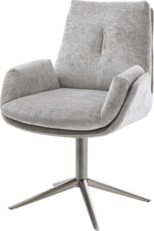 Drehstuhl Clea-Flex Chenille Silbergrau Fußkreuz Graphit 360° drehbar Wippfunktion