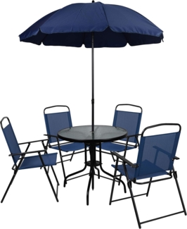 Flash Furniture Glas-Terrassentisch und Stuhl-Sets, Navy, OneSize